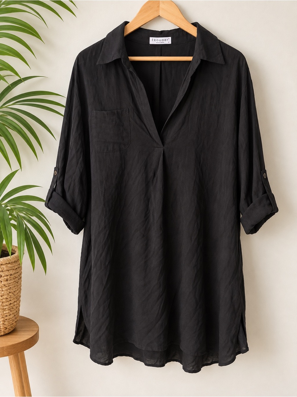 Ekouaer Black Swim Coverup Size XL NWT
